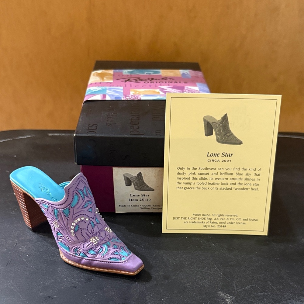 Just The Right Shoe Purple and Blue Mules